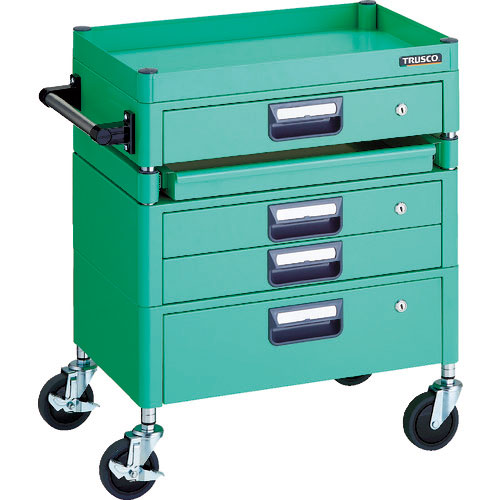 ＴＲＵＳＣＯ　ツールワゴン　フェニックスワゴン　省音　６００Ｘ４００　Ｈ７４０　引出付　スライド１段＿