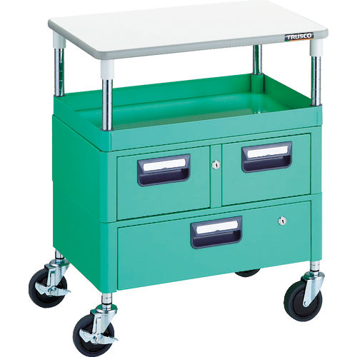 ＴＲＵＳＣＯ　ツールワゴン　フェニックスワゴン　省音　６００Ｘ４００　Ｈ７４０　引出付　天板付　ヤン＿