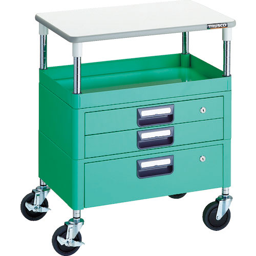 ＴＲＵＳＣＯ　ツールワゴン　フェニックスワゴン　省音　６００Ｘ４００　Ｈ７４０　引出付　天板付　ヤン＿