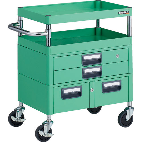 ＴＲＵＳＣＯ　ツールワゴン　フェニックスワゴン　抗菌　省音　６００Ｘ４００ＸＨ７４０　引出付　ヤング＿