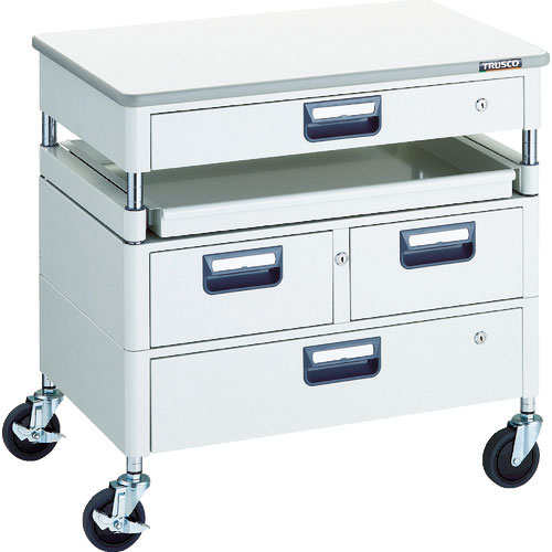 ＴＲＵＳＣＯ　ツールワゴン　フェニックスワゴン　省音　７５０Ｘ５００　Ｈ７４０　引出付　スライド１段＿