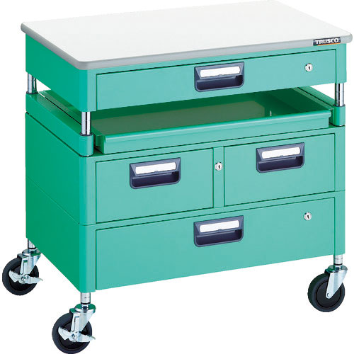 ＴＲＵＳＣＯ　ツールワゴン　フェニックスワゴン　省音　７５０Ｘ５００　Ｈ７４０　引出付　スライド１段＿