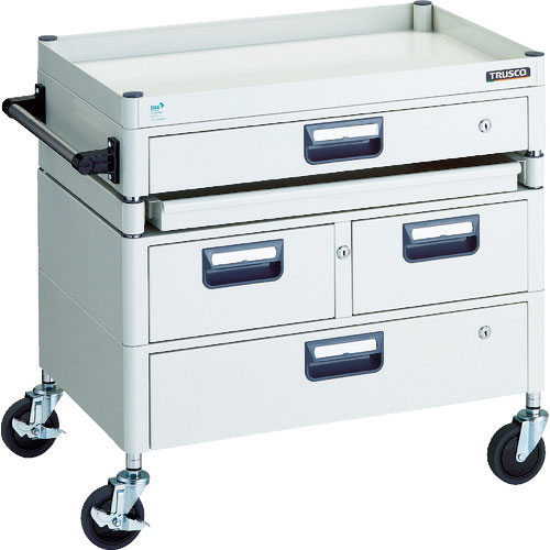 ＴＲＵＳＣＯ　ツールワゴン　フェニックスワゴン　省音　７５０Ｘ５００　Ｈ７４０　引出付　スライド１段＿
