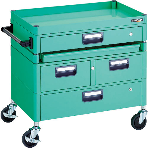 ＴＲＵＳＣＯ　ツールワゴン　フェニックスワゴン　省音　７５０Ｘ５００　Ｈ７４０　引出付　スライド１段＿