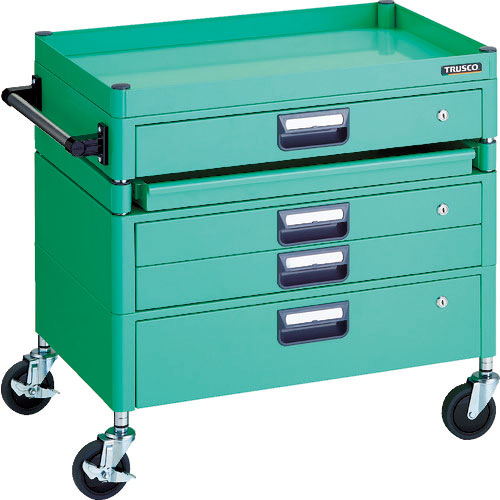 ＴＲＵＳＣＯ　ツールワゴン　フェニックスワゴン　省音　７５０Ｘ５００　Ｈ７４０　引出付　スライド１段＿