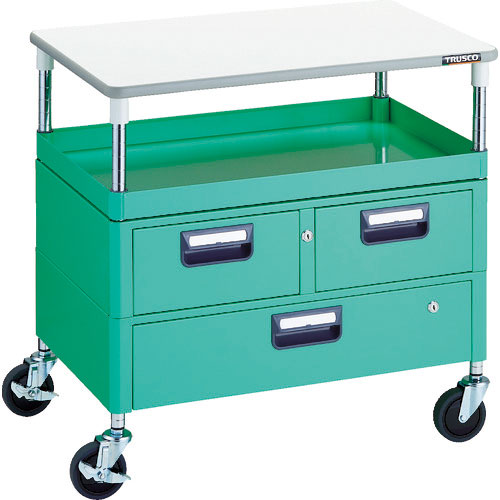 ＴＲＵＳＣＯ　ツールワゴン　フェニックスワゴン　省音　７５０Ｘ５００　Ｈ７４０　引出付　天板付　ヤン＿
