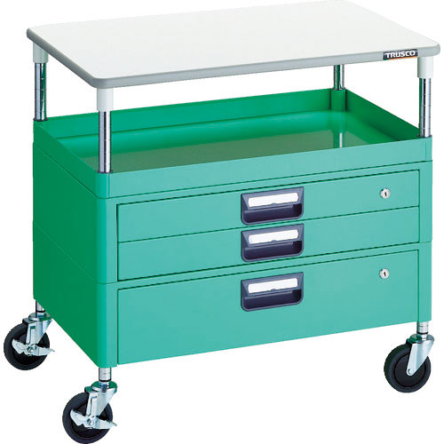 ＴＲＵＳＣＯ　ツールワゴン　フェニックスワゴン　省音　７５０Ｘ５００　Ｈ７４０　引出付　天板付　ヤン＿
