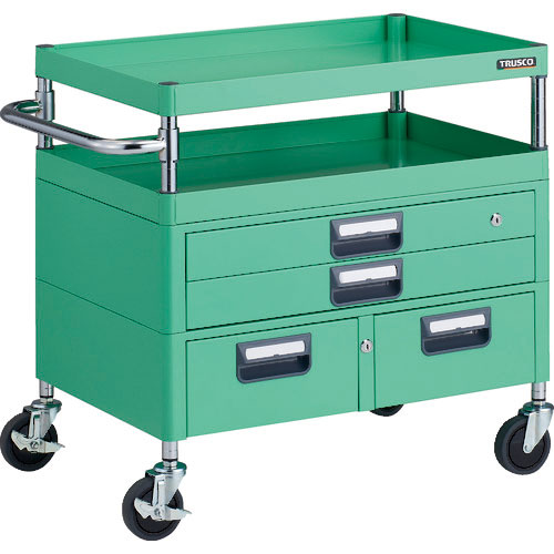 ＴＲＵＳＣＯ　ツールワゴン　フェニックスワゴン　抗菌　省音　７５０Ｘ５００ＸＨ７４０　引出付　ヤング＿