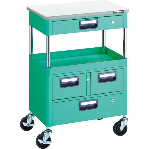 ＴＲＵＳＣＯ　ツールワゴン　フェニックスワゴン　省音　６００Ｘ４００　Ｈ８８０　引出付　天板付　ヤン＿
