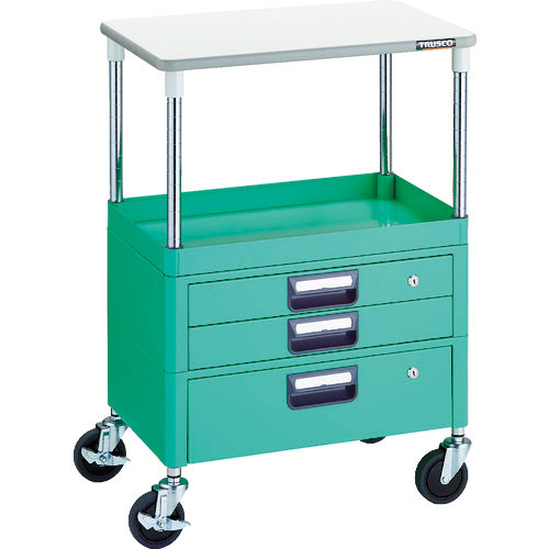 ＴＲＵＳＣＯ　ツールワゴン　フェニックスワゴン　省音　６００Ｘ４００　Ｈ８８０　引出付　天板付　ヤン＿