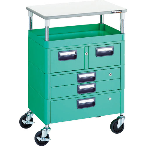ＴＲＵＳＣＯ　ツールワゴン　フェニックスワゴン　省音　６００Ｘ４００　Ｈ８８０　引出付　天板付　ヤン＿