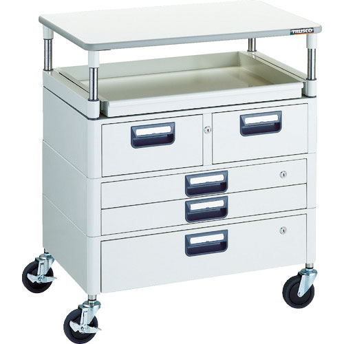 ＴＲＵＳＣＯ　ツールワゴン　フェニックスワゴン　省音　７５０Ｘ５００　Ｈ８８０　引出付　スライド１段＿