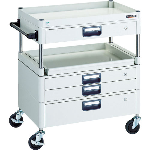 ＴＲＵＳＣＯ　ツールワゴン　フェニックスワゴン　省音　７５０Ｘ５００　Ｈ８８０　引出付　スライド１段＿