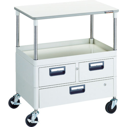 ＴＲＵＳＣＯ　ツールワゴン　フェニックスワゴン　省音　７５０Ｘ５００　Ｈ８８０　引出付　天板付　ホワ＿
