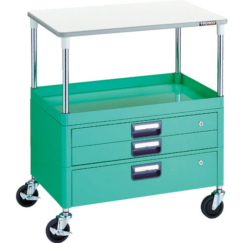 ＴＲＵＳＣＯ　ツールワゴン　フェニックスワゴン　省音　７５０Ｘ５００　Ｈ８８０　引出付　天板付　ヤン＿