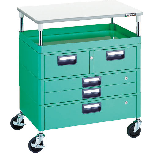 ＴＲＵＳＣＯ　ツールワゴン　フェニックスワゴン　省音　７５０Ｘ５００　Ｈ８８０　引出付　天板付　ヤン＿