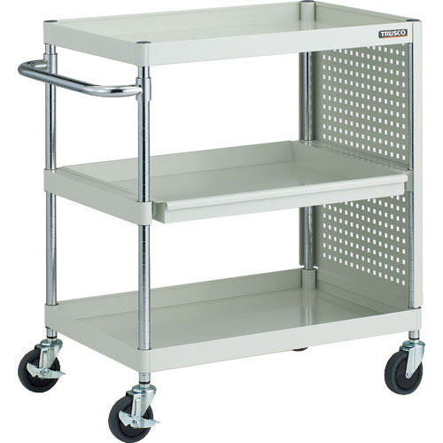 ＴＲＵＳＣＯ　ツールワゴン　フェニックスワゴン　抗菌　省音　７５０Ｘ５００　スライド１段　側面パネル＿