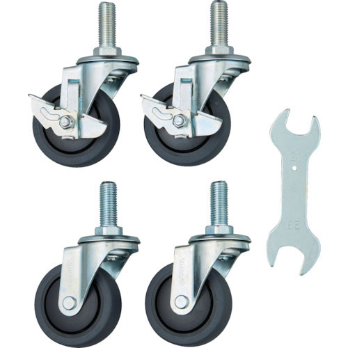 ＴＲＵＳＣＯ　スチール製ワゴン用キャスターセット　ツールワゴン　フェニックスワゴン用　７５Φ　エラス＿
