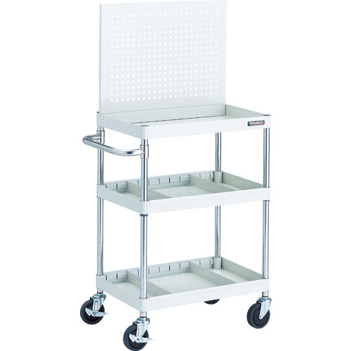 ＴＲＵＳＣＯ　ツールワゴン　フェニックスワゴン　省音　６００Ｘ４００　仕切２段付　上部パンチングパネ＿