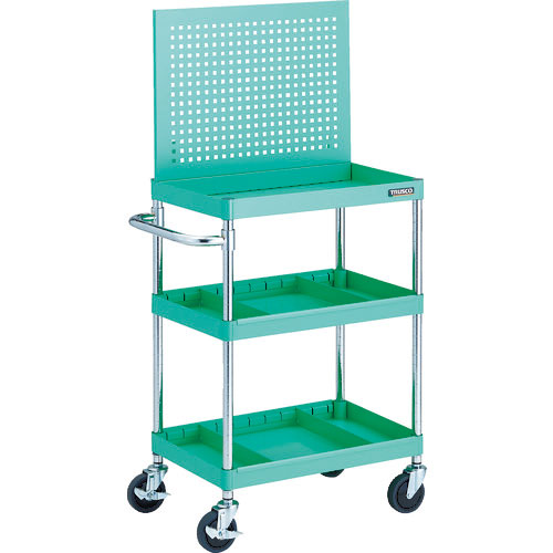 ＴＲＵＳＣＯ　ツールワゴン　フェニックスワゴン　省音　６００Ｘ４００　仕切２段付　上部パンチングパネ＿