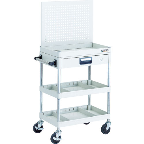 ＴＲＵＳＣＯ　ツールワゴン　フェニックスワゴン　省音　６００Ｘ４００　仕切２段付　引出付　上部パンチ＿