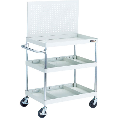 ＴＲＵＳＣＯ　ツールワゴン　フェニックスワゴン　省音　７５０Ｘ５００　仕切２段付　上部パンチングパネ＿