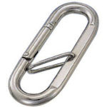 水本　リングキャッチ　ステンレス　プチカラビナ（ハズレ止め付）　線径１０ｍｍ　長さ８８ｍｍ＿