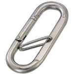 水本　リングキャッチ　ステンレス　プチカラビナ（ハズレ止め付）　線径８ｍｍ　長さ７４ｍｍ＿