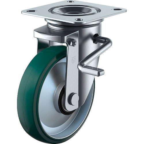 ユーエイ　ＰＭキャスター（始動性・重視タイプ）自在ストッパー付１５０径ウレタン車＿