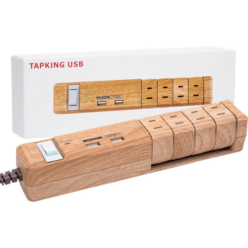 Ｆａｒｇｏ　ＴＡＰＫＩＮＧ　ＵＳＢ　ＡＣ４個口　ＵＳＢ２ポート　ベージュウッド＿