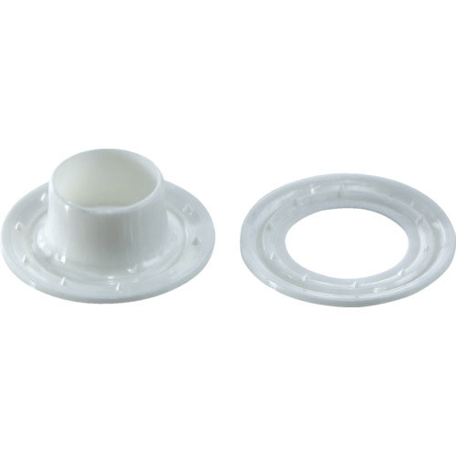 ＴＲＵＳＣＯ　両面ハトメ　ポリカーボネート白　１２ｍｍ　１５組入　（ブリスターパック入）＿