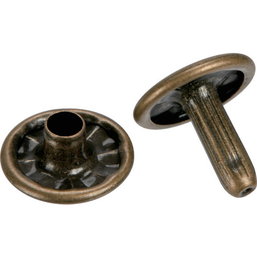 ＴＲＵＳＣＯ　特大カシメ　スチール　金ブロンズめっき　１３ｍｍ　２０組入　（ブリスターパック入）＿