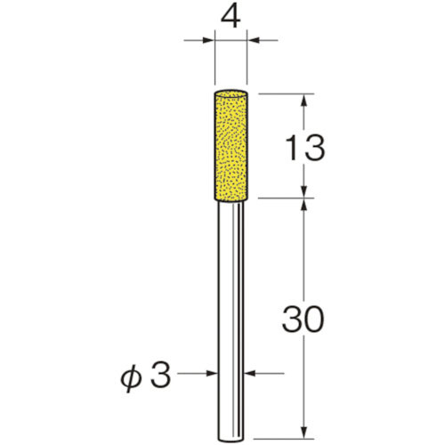 リューター　軸付セラミックゴム砥石（金属研磨用）外径（ｍｍ）：４粒度（＃）：１８０＿