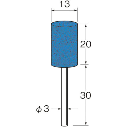 リューター　軸付セラミックゴム砥石（金属研磨用）外径（ｍｍ）：１３粒度（＃）：１２０＿