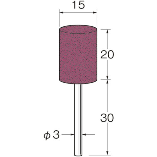 リューター　軸付セラミックゴム砥石（金属研磨用）外径（ｍｍ）：１５粒度（＃）：８０＿