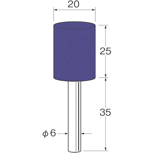 リューター　軸付セラミックゴム砥石（金属研磨用）外径（ｍｍ）：２０粒度（＃）：３２０＿