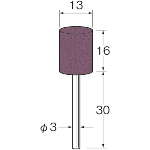リューター　軸付グリーンカーボランダムゴム砥石外径（ｍｍ）：１３粒度（＃）：４６＿
