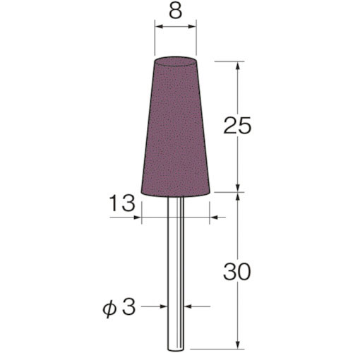 リューター　軸付グリーンカーボランダムゴム砥石外径（ｍｍ）：８粒度（＃）：４６＿