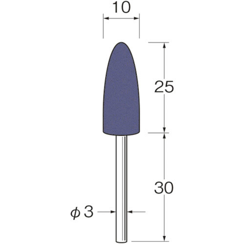リューター　軸付グリーンカーボランダムゴム砥石外径（ｍｍ）：１０粒度（＃）：９０＿