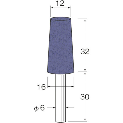 リューター　軸付グリーンカーボランダムゴム砥石外径（ｍｍ）：１２粒度（＃）：９０＿