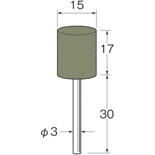 リューター　軸付ラビン砥石（一般用）Ｒ４３６４粒度（＃）：２２０＿