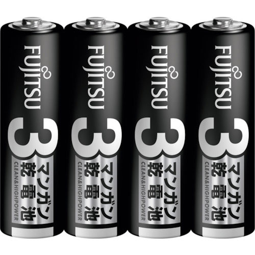 富士通　マンガン　黒　単３形　（４本入）＿