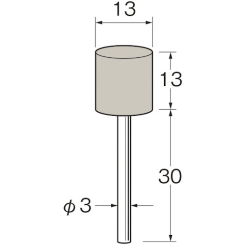 リューター　軸付弾性砥石（ＵＢ砥石）外径（ｍｍ）：１３粒度（＃）：８００＿