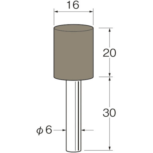 リューター　軸付弾性砥石（ＵＢ砥石）外径（ｍｍ）：１６粒度（＃）：９０＿