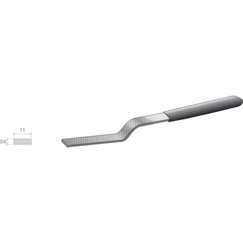 ミニモ　コテヤスリ　クランク型　中目　平＿