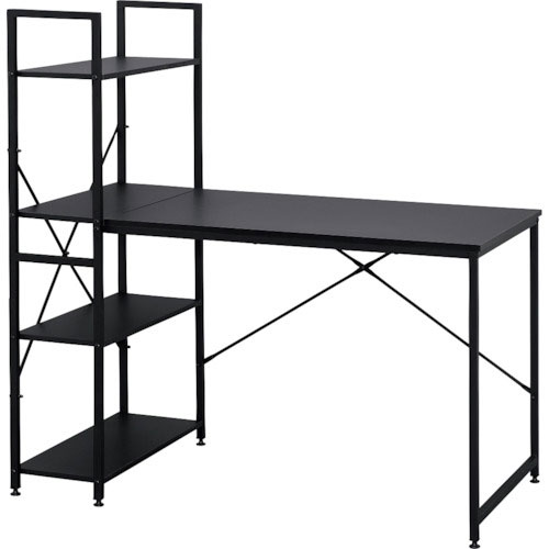 ＩＲＩＳ　５７４２２０　ラック付きデスク　１２００×６２０　ブラック／ブラック＿