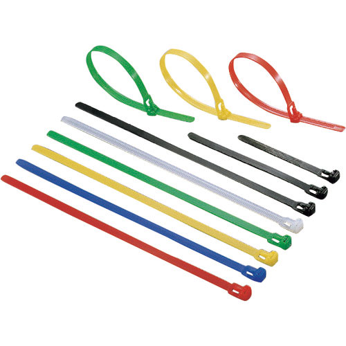 ヘラマンタイトン　リピートタイ　幅７．４Ｘ長さ２５０ｍｍ　１００本入　屋内用　青＿