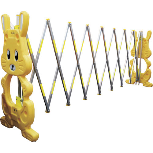 ＡＮＺＥＮ　現場用簡易アルミゲート　ラビットゲート黄（反射付）４Ｍ＿