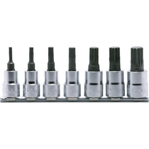 コーケン　９．５ｍｍ差込　３重４角ビットソケット（ＸＺＮ）レールセット　７ヶ組＿