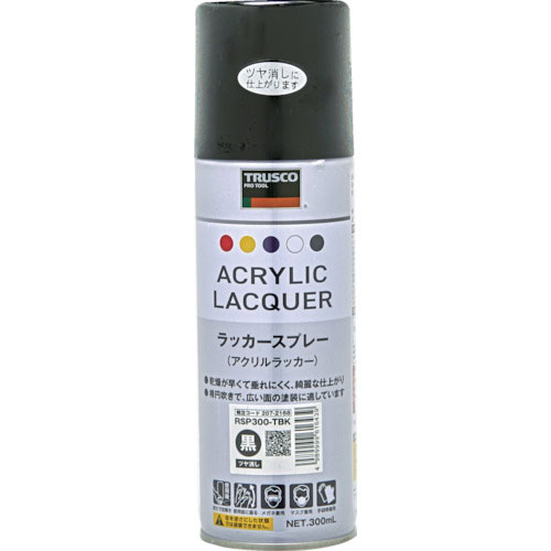 ＴＲＵＳＣＯ　アクリルラッカースプレー　ツヤ消しブラック　３００ｍｌ＿
